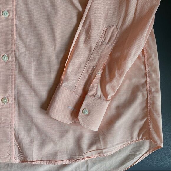 Burberry London Multicolor Apricot Dress Shirt Quiet Luxury Size L - Picture 8 of 10